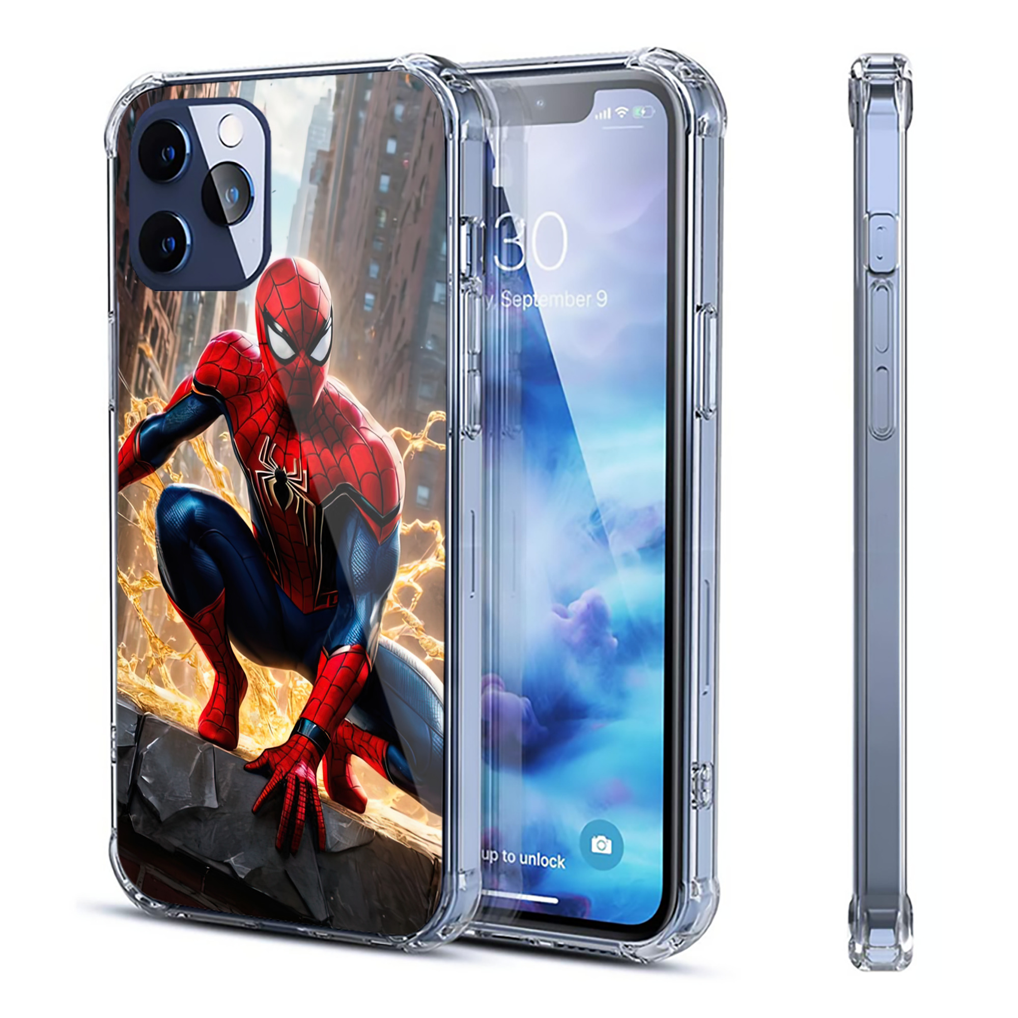 （画像用） Spider Man スパイダーマン 【iPhone 12シリーズ対応】透明スマホケース（クリアソフトケース）